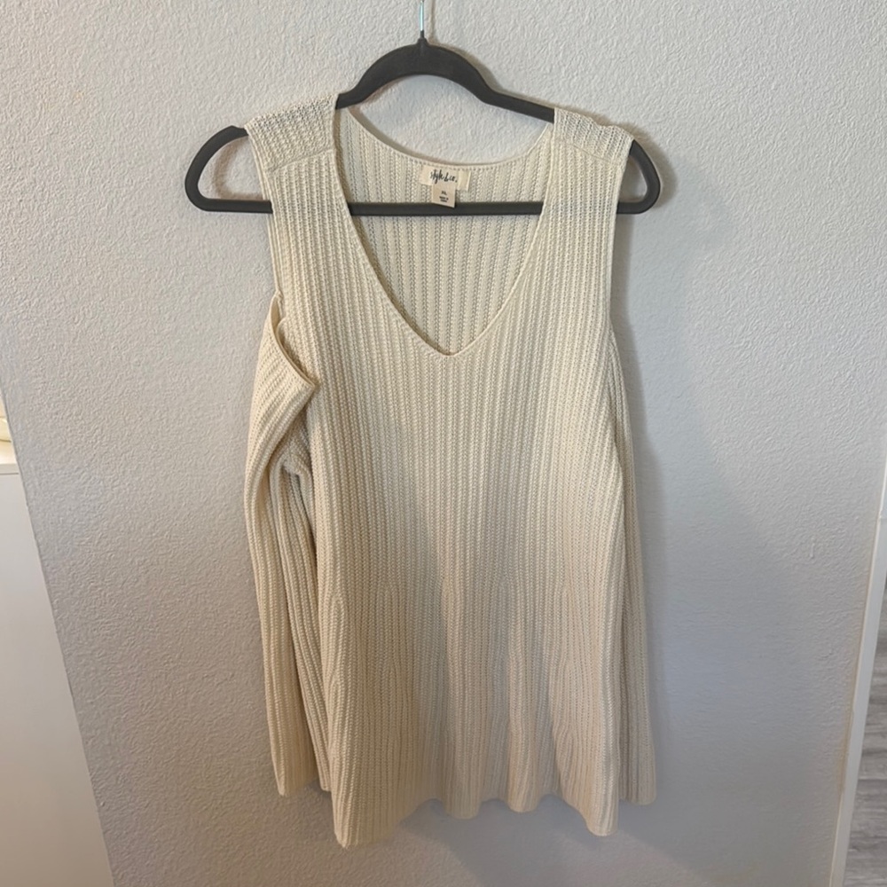 Style & Co. Cream Ribbed Sleeveless Tank Top